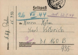 SS Feldpost WK II SS-Division SS-Führer Russland 1944 (15346) Faltbrief Mit Text I-II - Weltkrieg 1939-45