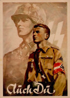SS WK II - AUCH DU SS-Propaganda-Werbekarte O 1944 Ecke Gestoßen! Künstlerkarte Sign. Anton I-II - Guerra 1939-45