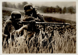 SS WK II - UNSERE WAFFEN-SS Auf Dem Vormarsch MG Sichert In Einem Kornfeld I - Weltkrieg 1939-45