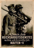 SS WK II - WAFFEN-SS MÄNNER Des RAD Melden Sich Freiwillig Zur Waffen-SS Künstlerkarte Sign. Anton 1942 I-II - Weltkrieg 1939-45