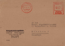 NSDAP HJ Hitlerjugend Gebiet Bayreuth 22 (ursprünglich Kriegsbetreuungsdienst, Freistempler 1944 I-II - Oorlog 1939-45