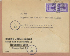 NSDAP HJ Hitlerjugend Gebiet Mark Brandenburg 2 Frankfurt/Oder Dienstbrief Mit Partei-Dienstmarken MeF An Den Lagerleite - Oorlog 1939-45