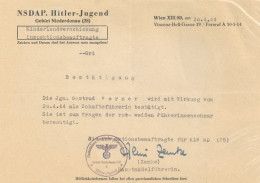 WK II HJ Bestätigung Einer Dienstinspektionsbeauftragten Hauptmädelführerin Vom 20.04.1944 I-II - Guerra 1939-45