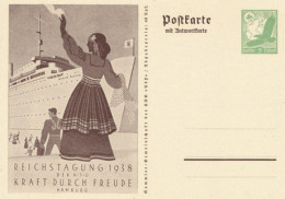 WK II KdF Reichstagung 1938 Doppelkarte Ganzsache Steinadler I - Weltkrieg 1939-45
