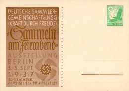 WK II KdF Sammlergemeinschaft 1937 Ganzsache Steinadler I - Weltkrieg 1939-45