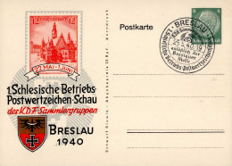 WK II KdF Sonder-GSK Schlesische Betriebs-Postwertzeichen-Schau Breslau 1940 I- - War 1939-45