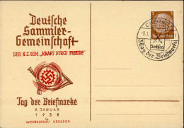 WK II KdF Dresden Tag Der Briefmarke 1938 Mit So-Stempel I-II - Oorlog 1939-45