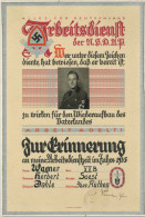 WK II RAD Reichsarbeitsdienst Urkunde Von Wagner, Herbert Zur Arbeitsdienstzeit Im Jahr 1935 Eingerahmt I-II - Guerra 1939-45