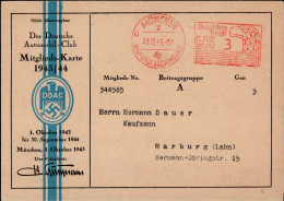 3. Reich DDAC Mitgliedskarte Der Deutsche Automobil-Club 1943/44 Freistempler I- - Guerra 1939-45