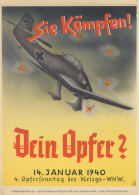 WHW WK II Gau Westfalen Süd 4. Opfersonntag 1940 Plakat 29,5 X 21 Cm I-II - War 1939-45