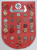 WHW WK II Hessen-Nassau Ehrenschild Mit 40 Abzeichen II (Rand Beschädigt) - Guerre 1939-45