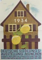 WHW WK II Plakat Ca. 31 X 44 Cm Deutsche Siedlungsausstellung 1934 II (Ecke Beschädigt) - War 1939-45