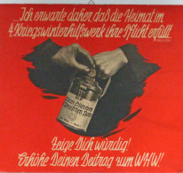 WHW WK II Werbeplakat Pappe Ca. 37 X 33,5 Cm II (fleckig) - Weltkrieg 1939-45