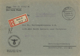 Gestapo Einschreiben R-Brief Berlin 1938 - Guerra 1939-45