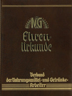 Verleihungsurkunde Ehrenurkunde Im Ledereinband Vom Verband Der Nahrungsmittel- Und Getränke-Arbeiter Am 20. Juli 1932 B - Weltkrieg 1939-45