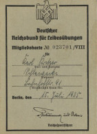 WK II Dokumente Deutscher Reichsbund Für Leibesübungen Mitgliedskarte 1935 Mit Foto I-II - Guerra 1939-45