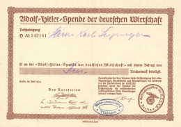 WK II Dokumente Spendenbescheinigung Juni 1934 II - Oorlog 1939-45