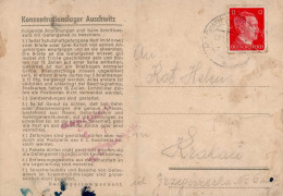 WK II KZ - Post Auschwitz Mit Lagerzensur 3.10.1943 II (fleckig, Eingerissen) - Weltkrieg 1939-45