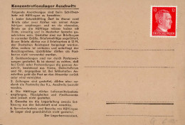 WK II KZ - Post Auschwitz Ungebrauchter Vorfrankierter Faltbrief II (rs. Einrisse) - Guerre 1939-45