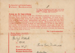 WK II KZ - Post Buchenwald (Weimar) Briefinhalt Mit Zensur II (gefaltet, Fleckig) - Weltkrieg 1939-45