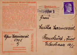 WK II KZ - Post Buchenwald (Weimar) Postkarte Mit Text, Zensur II (Einrisse) - Weltkrieg 1939-45