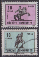 Kemal Ataturk - TURQUIE - Statues équestres - N° 1886-1887 - 1968 - Usati