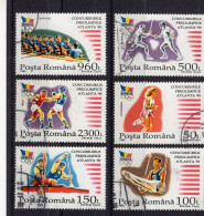 ROMANIA 1995  : ATLANTA PRE OLYMPIC GAMES, Rare Really Circulated Set Of 6 Stamps - Registered Shipping! - Usado