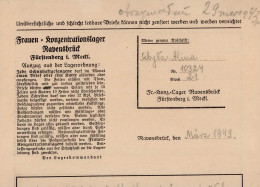 WK II KZ - Post Frauen KZ Ravensbrück Fürstenberg Mit Lagerzensur 29.03.1943 I-II Femmes - Weltkrieg 1939-45