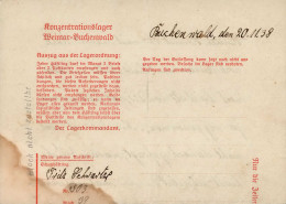 WK II KZ - Post Weimar Buchenwald Mit Lagerzensur 20.11.1938 I-II (fleckig) - Guerre 1939-45