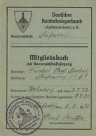 WK II MILITÄR - Dokumente DEUTSCHER REICHSKRIEGERBUND Mitgliedsbuch Mit Beitragsmarken 1936-43 I-II - War 1939-45