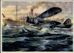 WK II MILITÄR - WEHRMACHT Serie 5/1 Durchsuchung Eines Neutralen Dampfers Sign. Künstlerkarte I - War 1939-45
