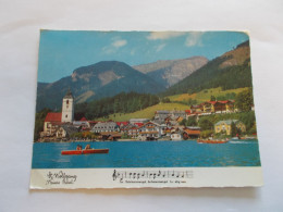 SAINT WOLFGANG HAUTE AUTRICHE ( AUSTRIA ) MIT SCHAFBERG  BELLE VUE ANIMEES BATEAUX  CHANSON CACHET TIMBRE AU DOS - St. Wolfgang