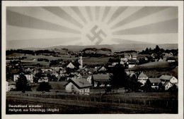 Aufgehende Sonne WK II - Heilgruß Aus SCHEIDEGG Allgäu - DEUTSCHLAND ERWACHE! 1932 I - Weltkrieg 1939-45