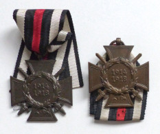 WK II Orden 2 X Ehrenkreuz Des 1. Weltkrieges Frontkämpferkreuz Am Band Hersteller Beide G11 - Oorlog 1939-45