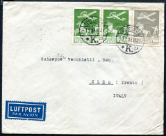 Z3644 DANIMARCA 1933 Aerogramma Affrancato Con Francobolli Posta Aerea Del 1925-29 (CU A1 + A4), Da Copernahen 3.2.33 Pe - Covers & Documents