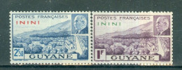 ININI - N°51* Et  52* MH Bord De Feuille Collé Au Verso SCAN DU VERSO - Timbres De Guyane De 1941 (Pétain) Surchargés. - Nuovi