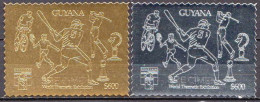 Guyana MNH Gold And Silver Foil Stamps, Specimen - Baseball