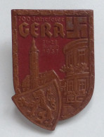 WK II Orden NS-Veranstaltungs-Abzeichen Aus Leder Gera 700 Jahre FFeier 19.08.1937 I-II - Weltkrieg 1939-45