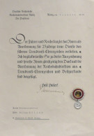 WK II Orden Reichsbahn Silbernes Treudienst-Ehrenzeichen Für 25 Jahre Mit Urkunde Für Einen Schrankenwärter 1.4.1940 Mit - War 1939-45