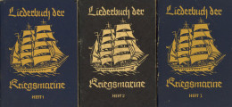 Buch WK II Lot Mit 3 Liederbüchern Der Kriegsmarine Heft 1-3 Vom Oberkommando Der Kriegsmarine 1940, Ges. 180 S. II - 1939-45