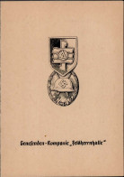 WK II Dokumente - Mitteilungskarte Genesenden-Kompagnie FELDHERRNHALLE Beschrieben 1944 I-II - Weltkrieg 1939-45