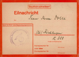 Eilnachrichtenkarte NSDAP Lebenszeichen Vom 6. März 1945 I- - War 1939-45