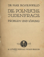 Judaika Buch Die Polnische Judenfrage Von Dr. Rosenfeld, Max 1918, Verlag Löwit Wien, 266 S. II Judaisme - Judaísmo