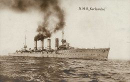 Schiff Kreuzer WK I Dampfer S.M.S. Karlsruhe Foto-AK I-II Bateaux Bateaux - Weltkrieg 1914-18