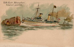 Schiff Kreuzer WK I Helgoland Dampfer S.M. Jacht Hohenzollern Prägekarte Sign. Siehl I-II Bateaux Bateaux - Guerra 1914-18