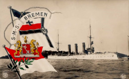 Schiff Kreuzer WK I S.M.S. Bremen I-II Bateaux Bateaux - War 1914-18