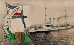 Schiff Kreuzer WK I S.M.S. Leipzig II (Stauchung, Kl. Eckbug) Bateaux Bateaux - War 1914-18