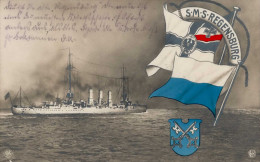 Schiff Kreuzer WK I S.M.S. Regensburg I-II (kl. Eckbug) Bateaux Bateaux - War 1914-18