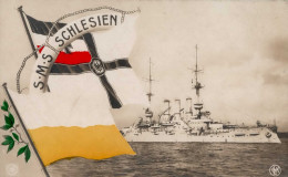 Schiff Kreuzer WK I S.M.S. Schlesien I-II Bateaux Bateaux - Guerre 1914-18