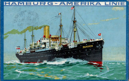 Schiff Dampfschiff Baden Hamburg-Amerika Linie II (Ecken Abgestossen) Bateaux Bateaux - Guerra 1914-18